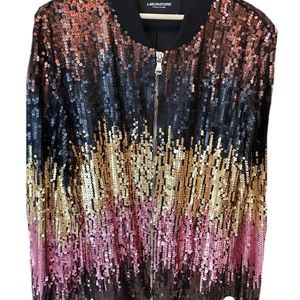 Kash Apparel Sequin Bomber